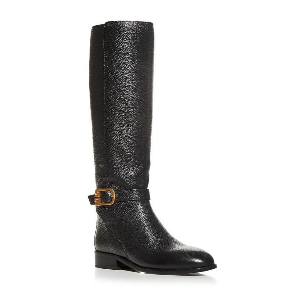 Tory Burch Brooke‎ Buckle Tall Riding Boots Black Size 7.5 NWOB - Picture 4 of 10